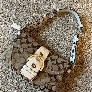 Authentic coach flap handbag